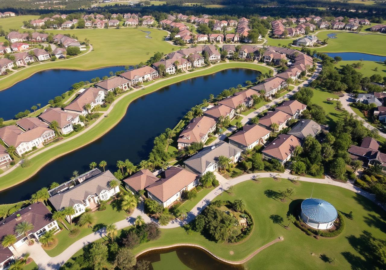 Aerial view of Central Florida vacation rental homes